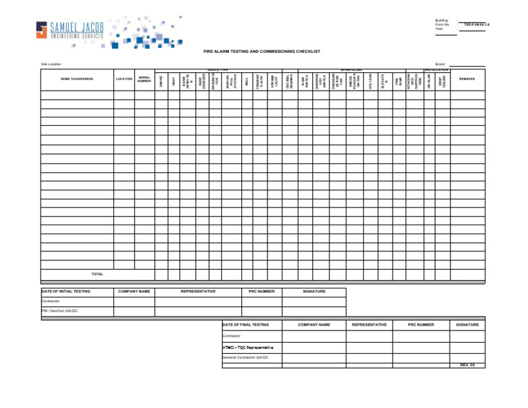 Fire Alarm Testing Checklist | PDF | Building Automation | Equipment