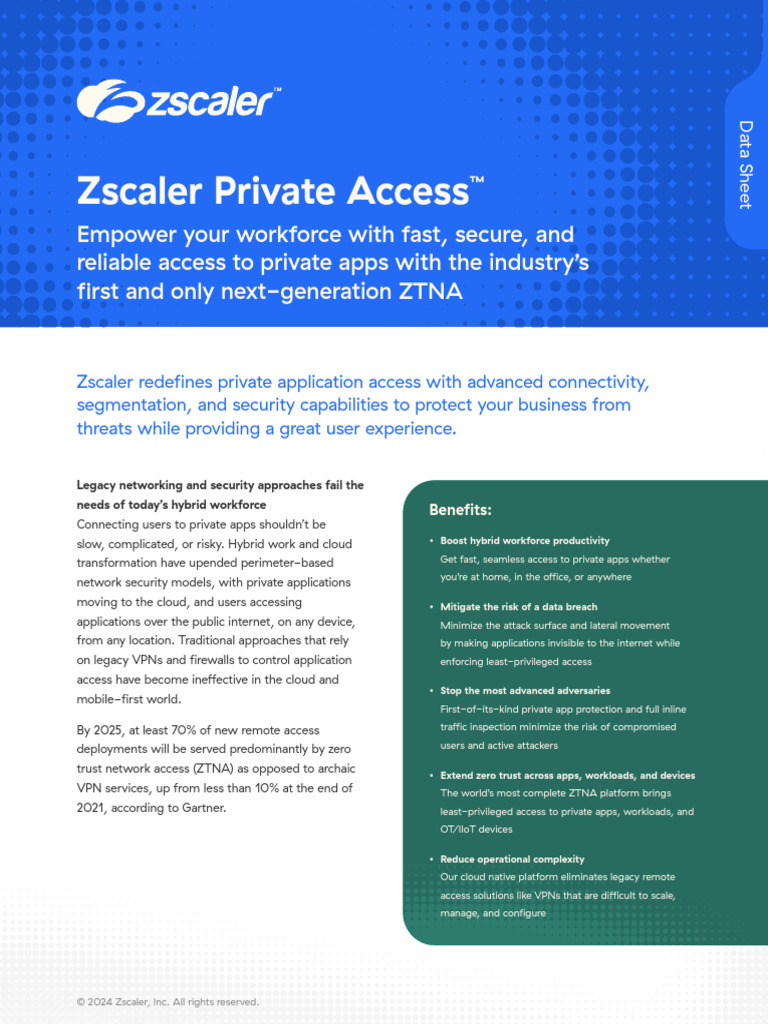 Zscaler Private Access | PDF | Virtual Private Network | Security