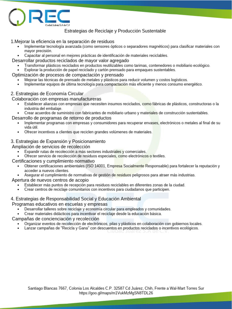 Estrategias de Reciclaje y Sostenibilidad | PDF | Reciclaje | Residuos