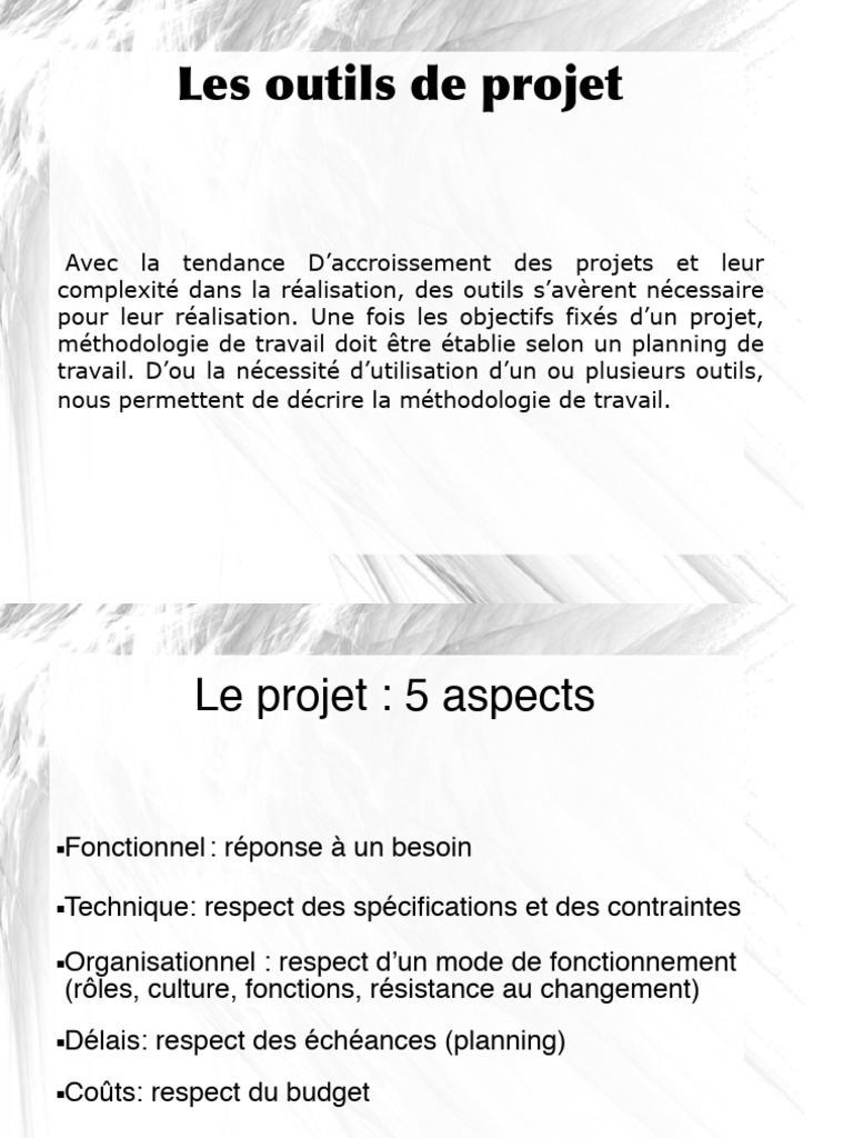 Outils et Méthodes de Gestion de Projet | PDF | Gestion de projet ...
