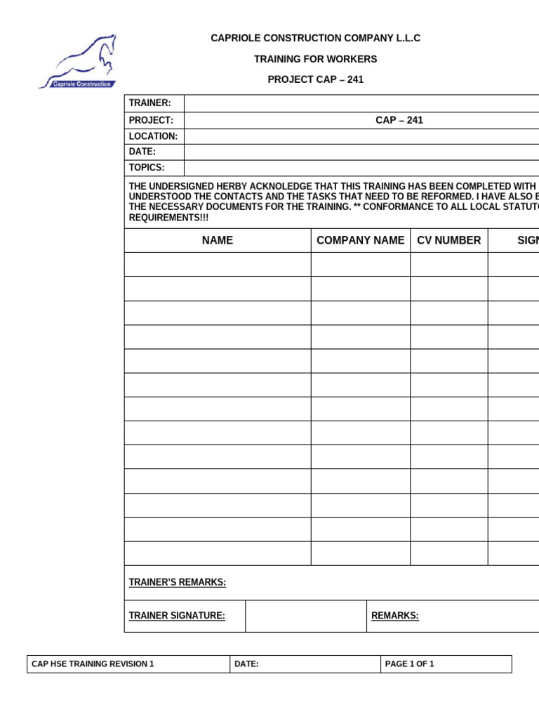 Training Format 241 | PDF
