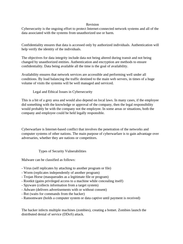 Cybersecurity Essentials and Vulnerabilities | PDF | Security ...