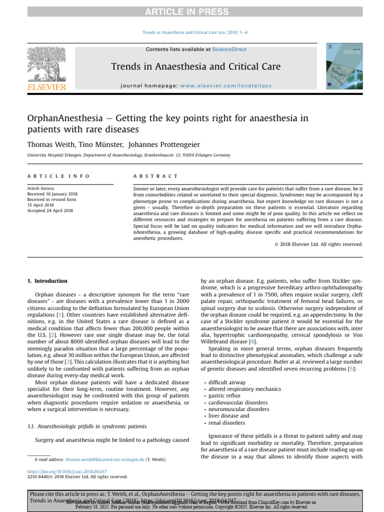 OrphanAnesthesia_–_Getting_the_key_points_right_for_anaesthesia | PDF ...
