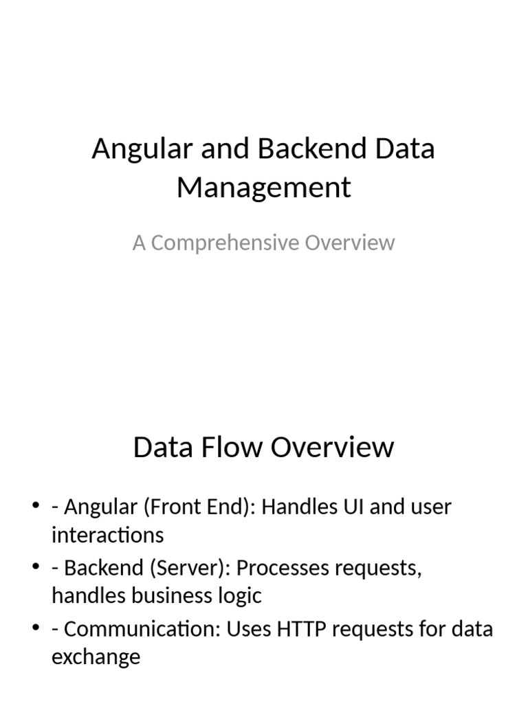 Angular Backend Integration Overview | PDF