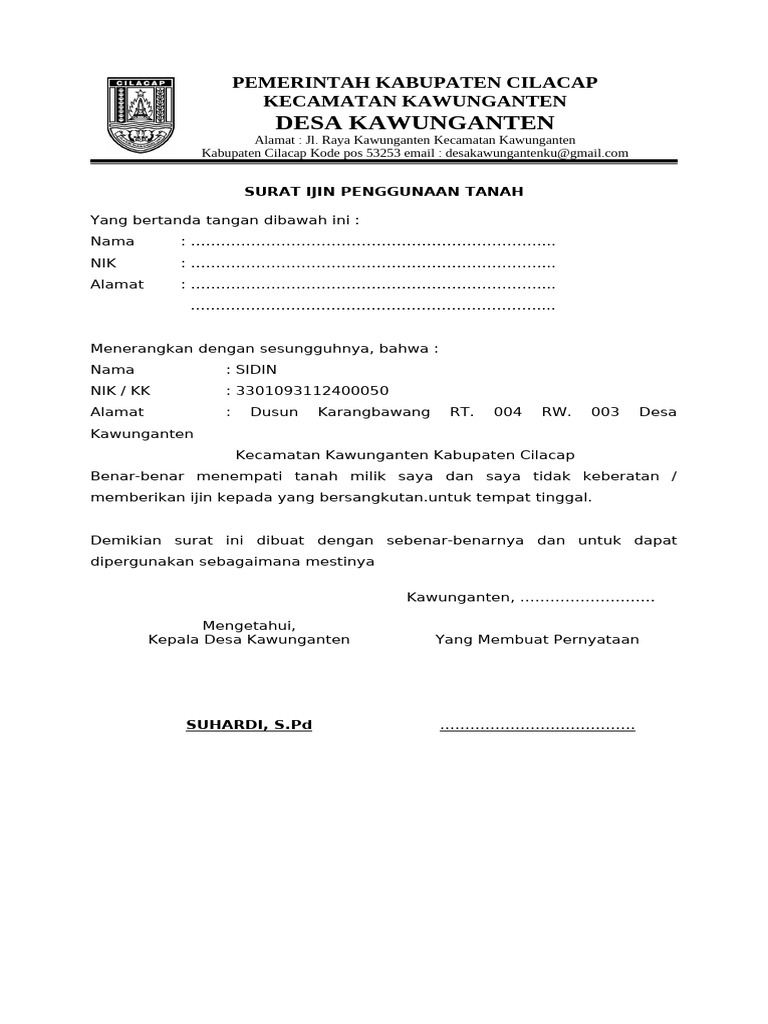 Surat Ijin Mondok | PDF
