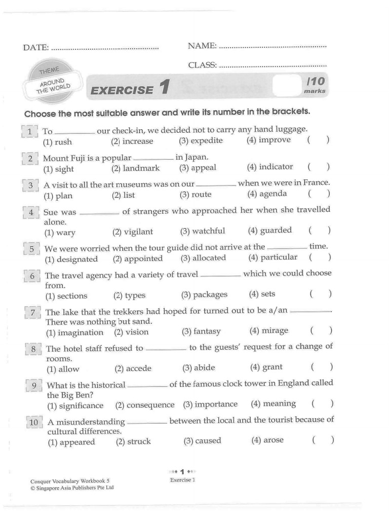 Conquer Vocabulary Work Book 5 (1-5) - 副本 | PDF