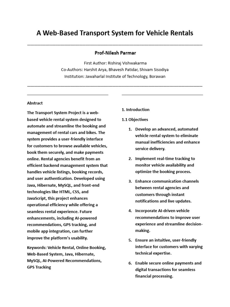 Web-Based Vehicle Rental System | PDF | Databases | Usability