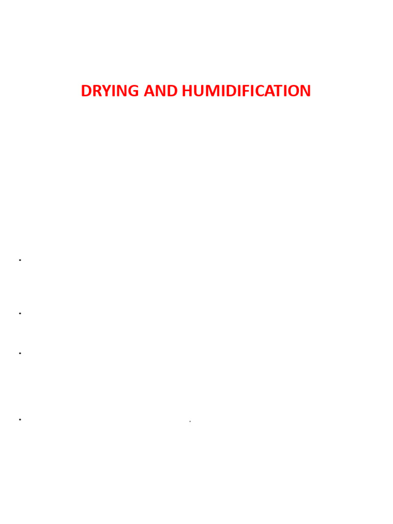 Drying and Humidification | PDF | Humidity | Clothes Dryer