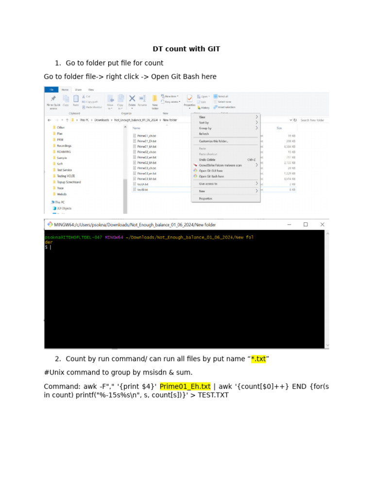Count Text Files with Git Commands | PDF