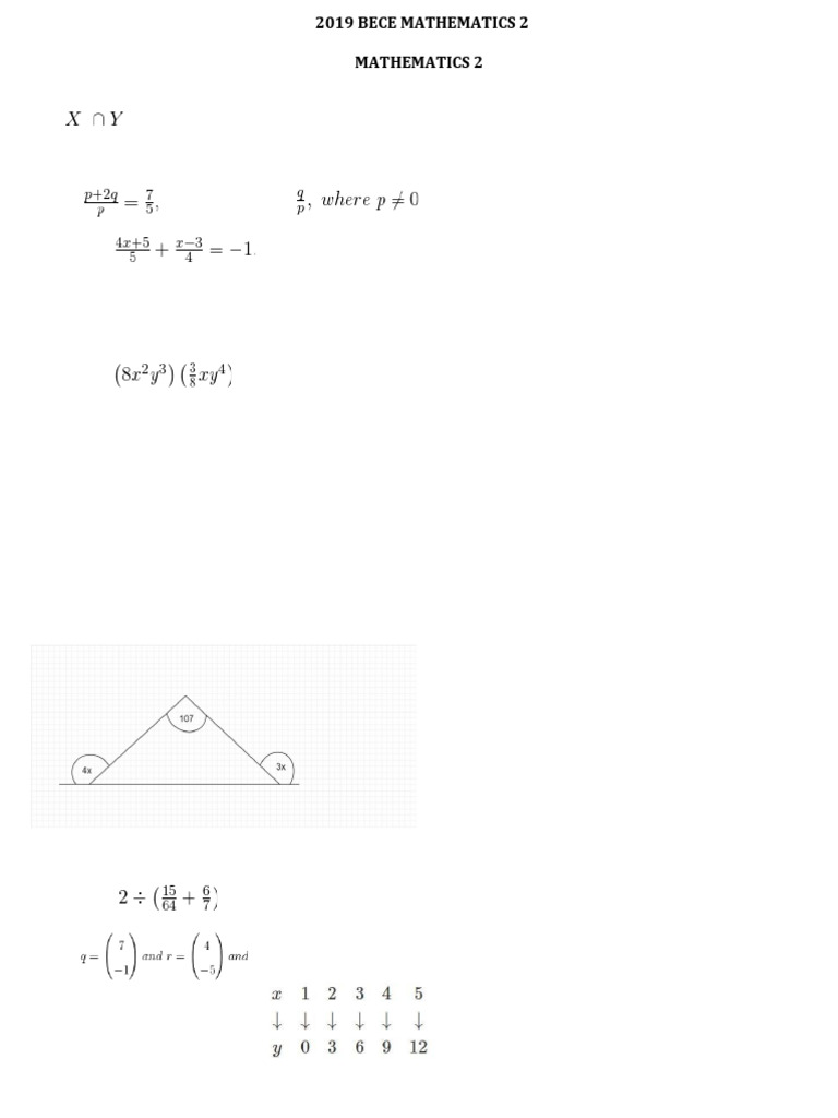 2019 Bece Mathematics 2 | PDF