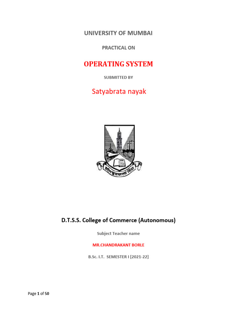 Operating System Practical Guide | PDF | Zip (File Format) | Computer File