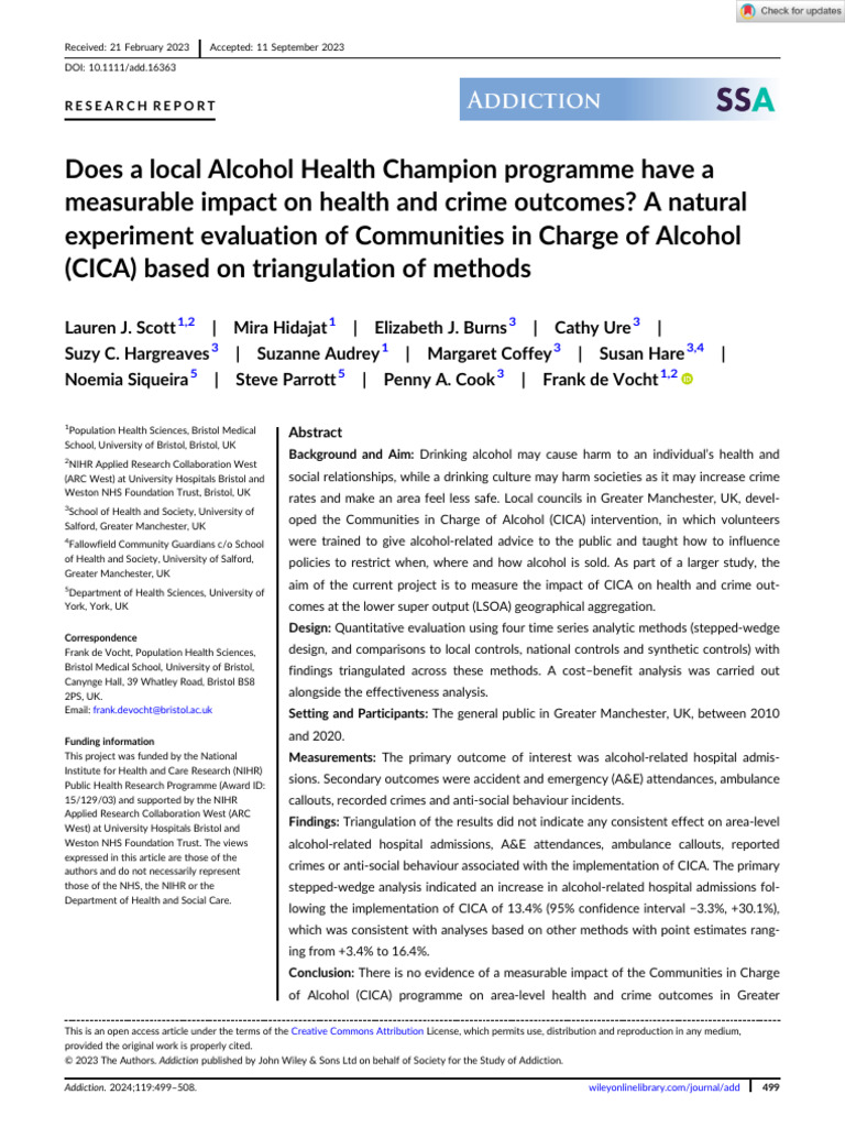 Impact of CICA on Health and Crime Outcomes | PDF | Analysis | Time Series