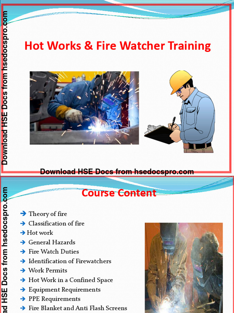 Hot Work and Fire Watch Training Guide | PDF | Fires | Personal ...