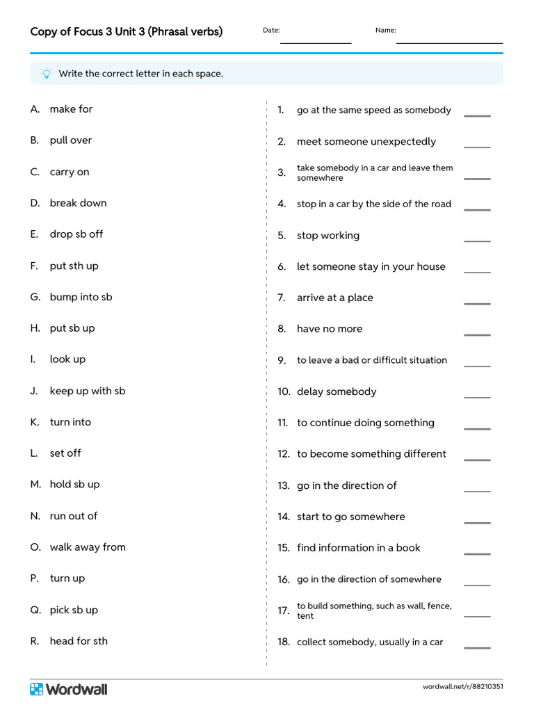 Focus 3 Unit 3 Phrasal Verbs Guide Pdf