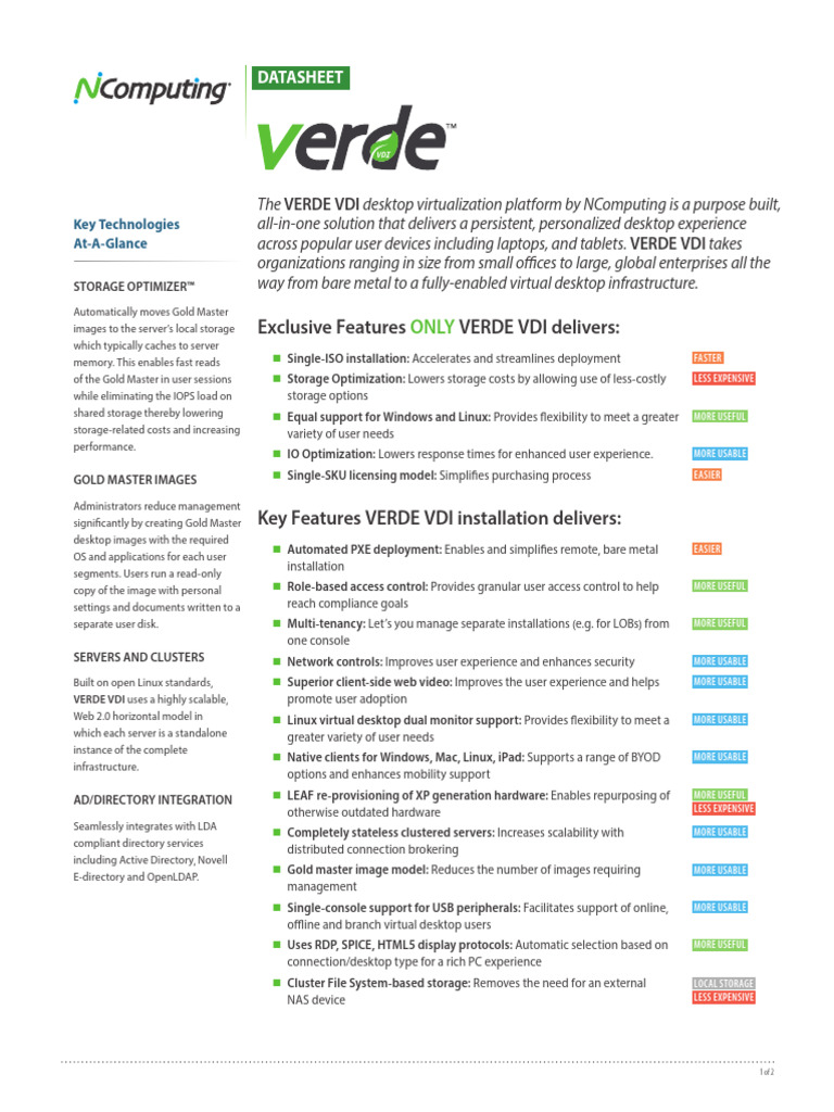 Datasheet Verde-VDI (EN) 520213 | PDF | Desktop Virtualization ...