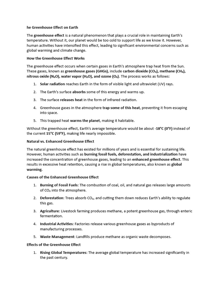 Understanding the Greenhouse Effect | PDF | Greenhouse Effect | Climate ...