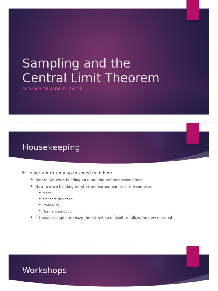 Understanding Sampling & Central Limit Theorem | PDF | Sampling ...