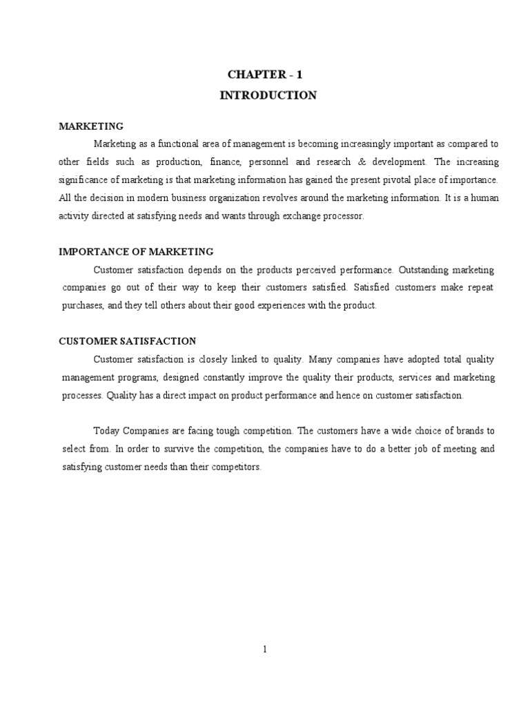 Importance of Marketing & Customer Satisfaction | PDF | Sampling ...