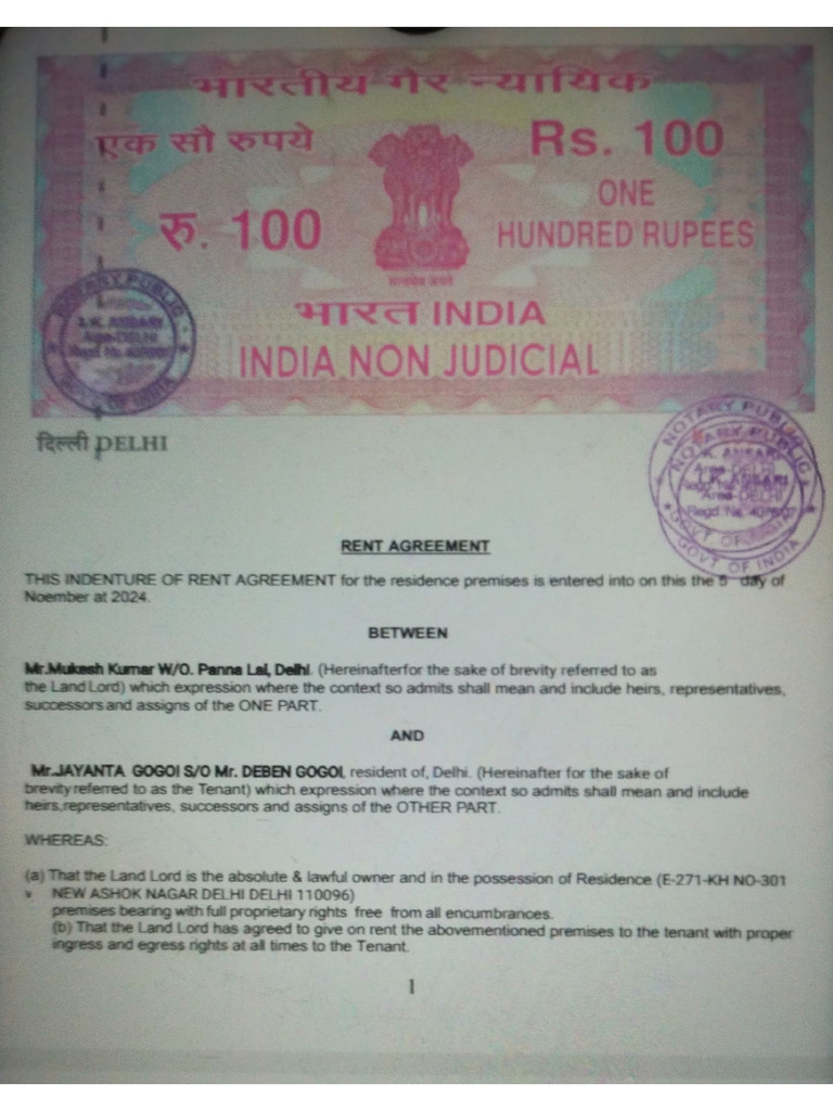 My Rent Agreement Scanning | PDF