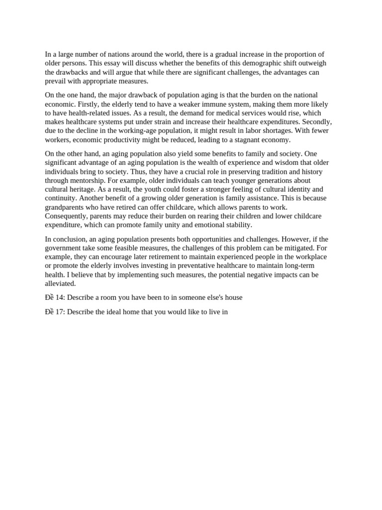 Benefits and Challenges of Aging Population | PDF