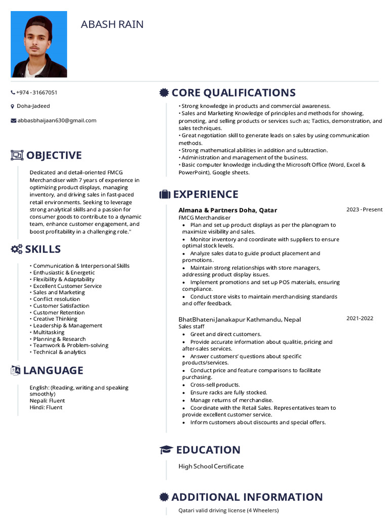 FMCG Merchandiser Profile and Skills | PDF | Sales | Marketing