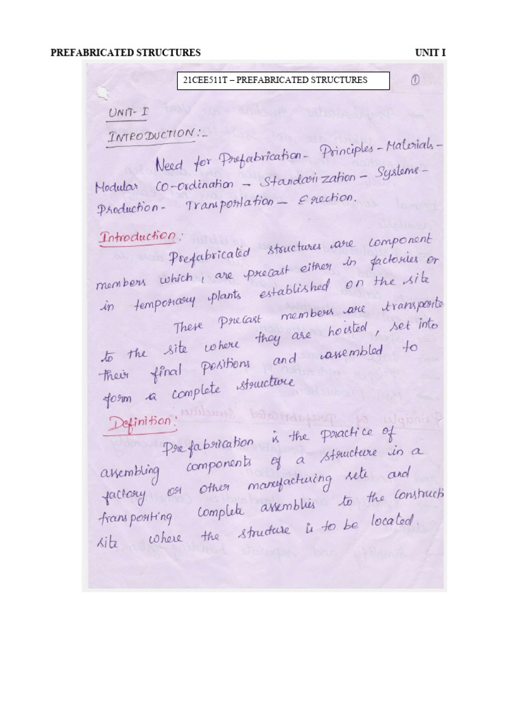 Prefabricated Structures Overview | PDF