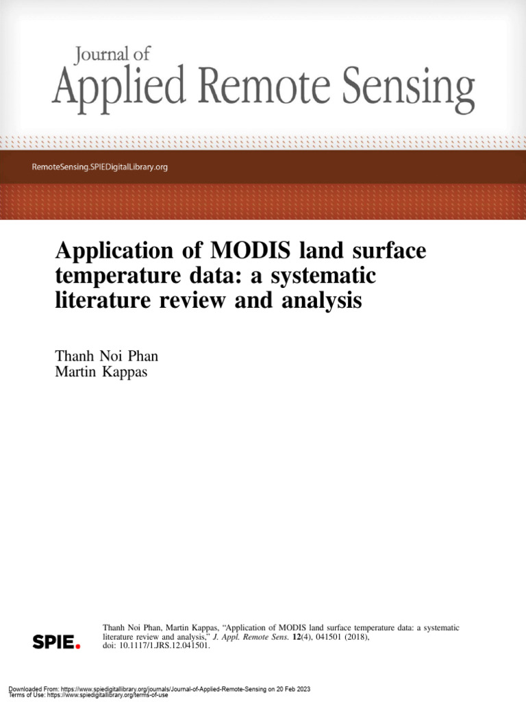 MODIS LST Data Applications Review | PDF | Remote Sensing | Earth Sciences