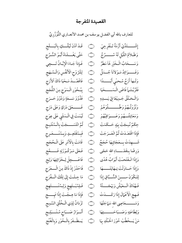 Qosidah Munfarijah Dan Ayatul Farj | PDF