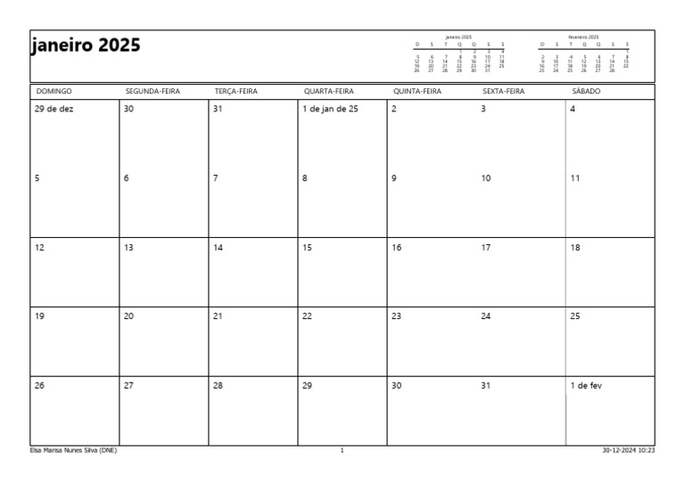 2025 Calendar Overview | PDF