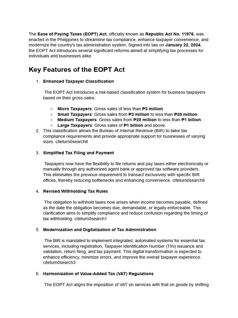 EOPT Act: Simplifying Tax Compliance | PDF | Taxes | Value Added Tax