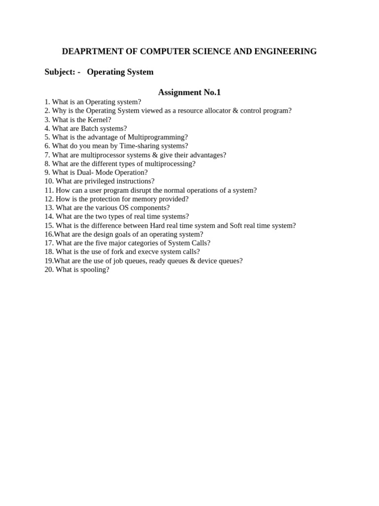 Operating System Concepts and Functions | PDF