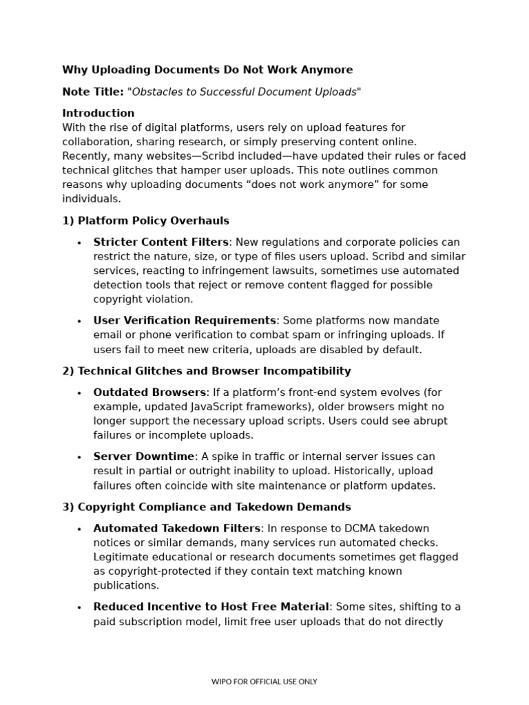 Challenges in Document Uploads | PDF | Copyright | Copyright Infringement