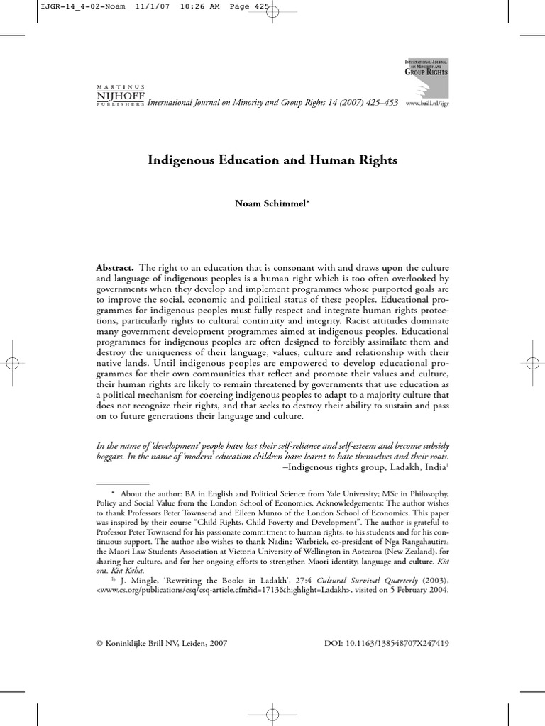 Indigenous Education and Human Rights | PDF | Human Rights | Botswana