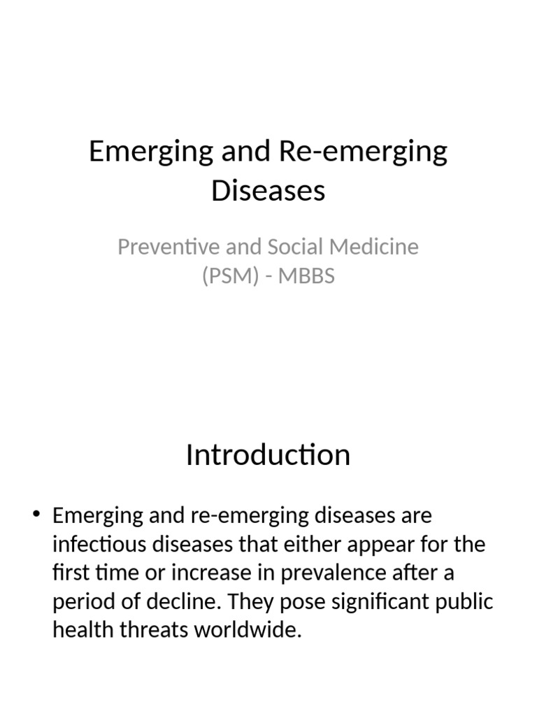 Emerging and Re-Emerging Diseases Final | PDF | Infection ...