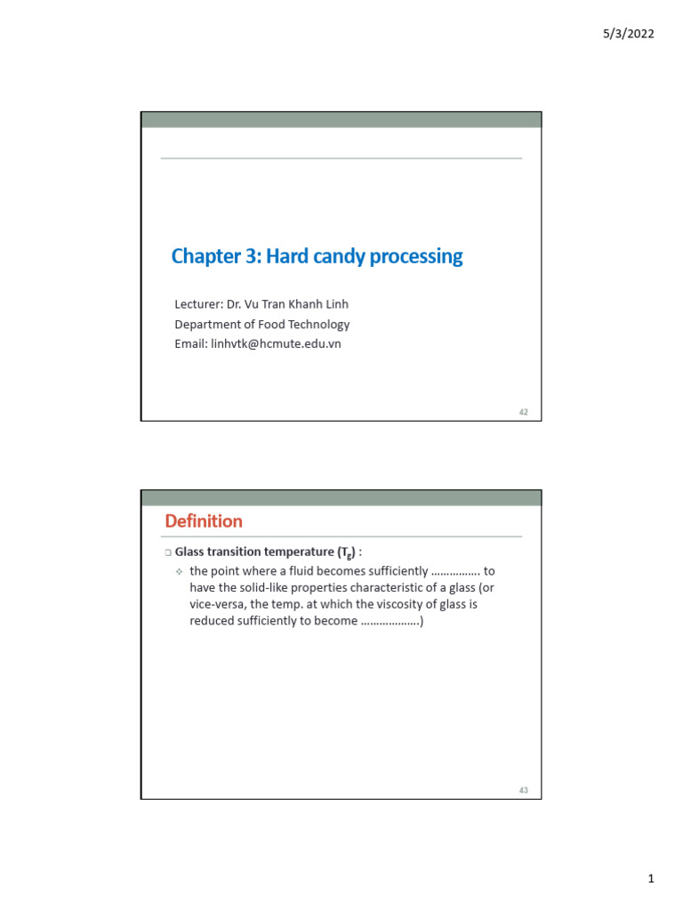 Hard Candy Processing Techniques | PDF | Syrup | Vacuum