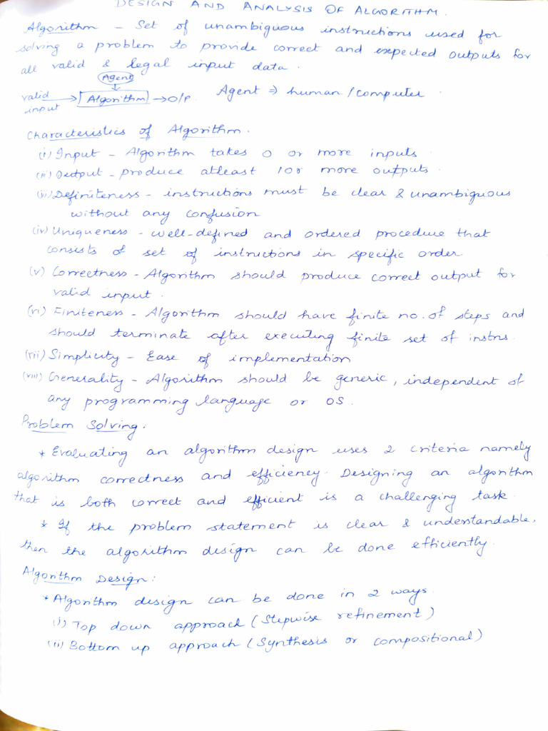 Daa Notes Unit 1 | PDF