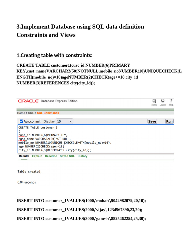 SQL Database Implementation Guide | PDF | Relational Database ...