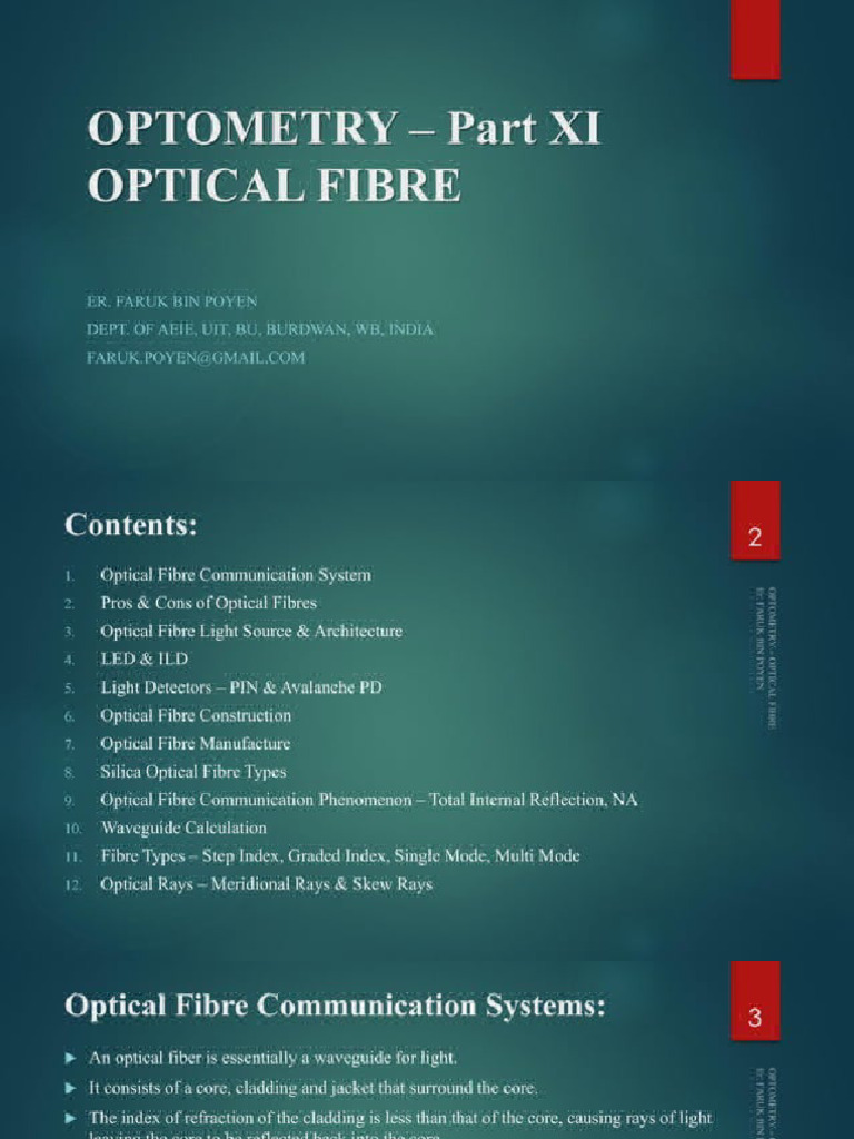 Optical Instrumentation 11 Optical Fibre 127617873 | PDF