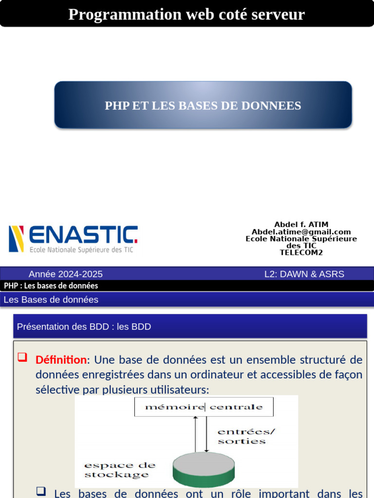 PHP et Bases de Données : Guide Complet | PDF | Bases de données | MySQL