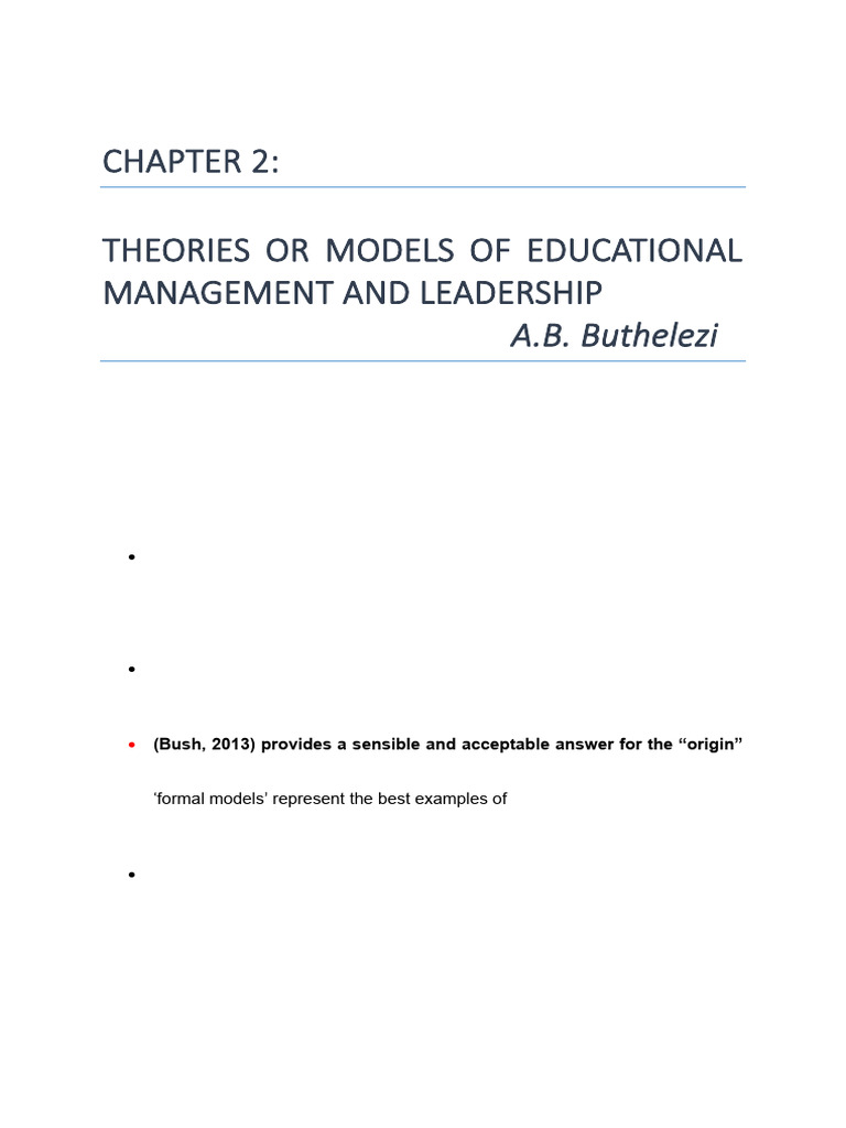 Theories of Educational Management Leadership | PDF | Theory | Bureaucracy