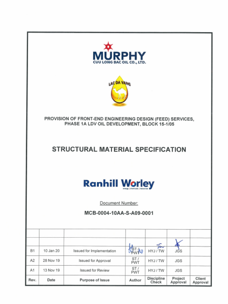 MCB 0004 10AA S A09 0001 B1 Structural Material Specification | PDF ...