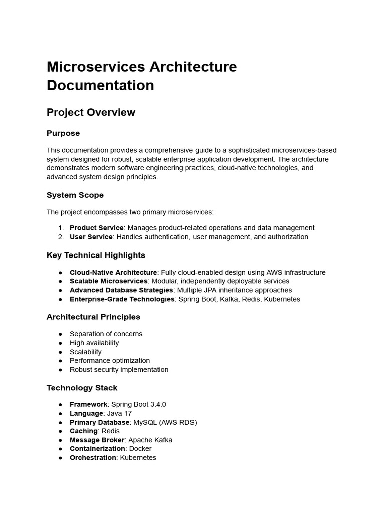 Microservices Architecture Documentation | PDF | Databases | Data ...