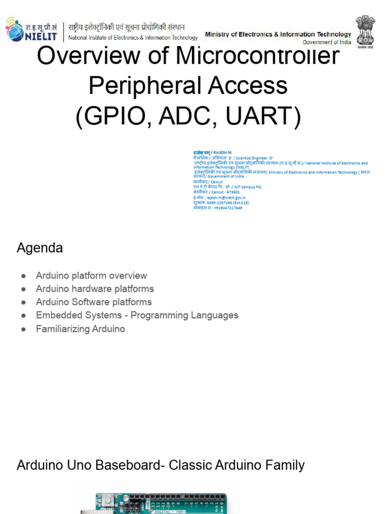 Day2-Overview of Peripherals | PDF | Arduino | Bit Rate
