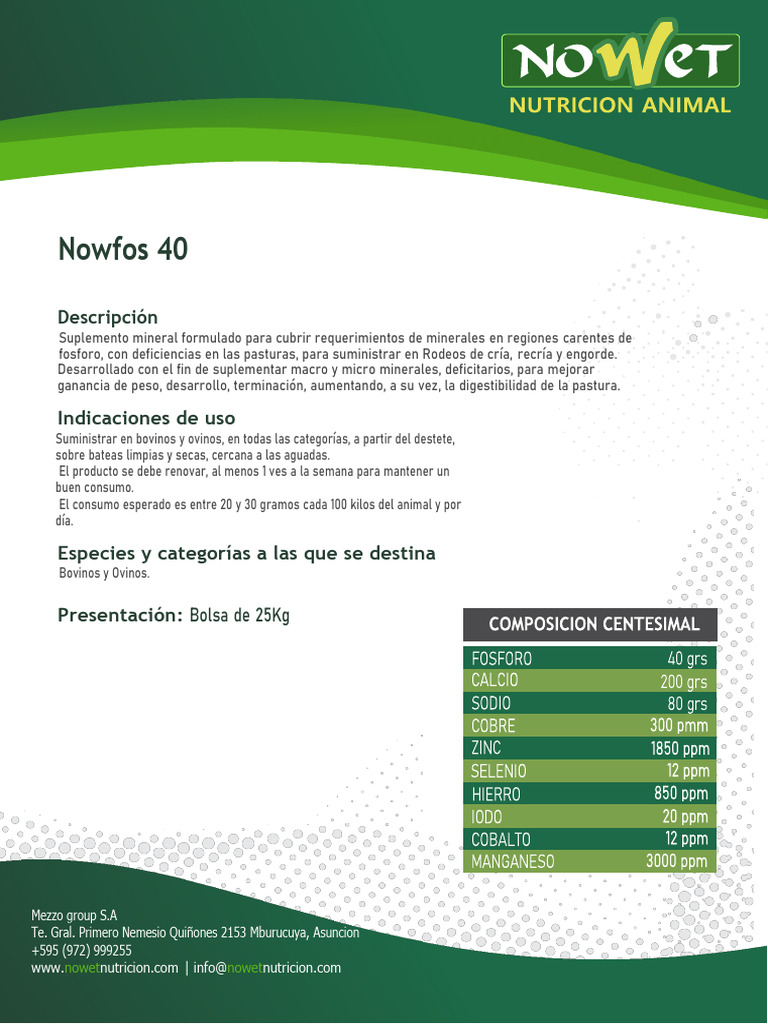 Suplemento Mineral para Bovinos y Ovinos | PDF