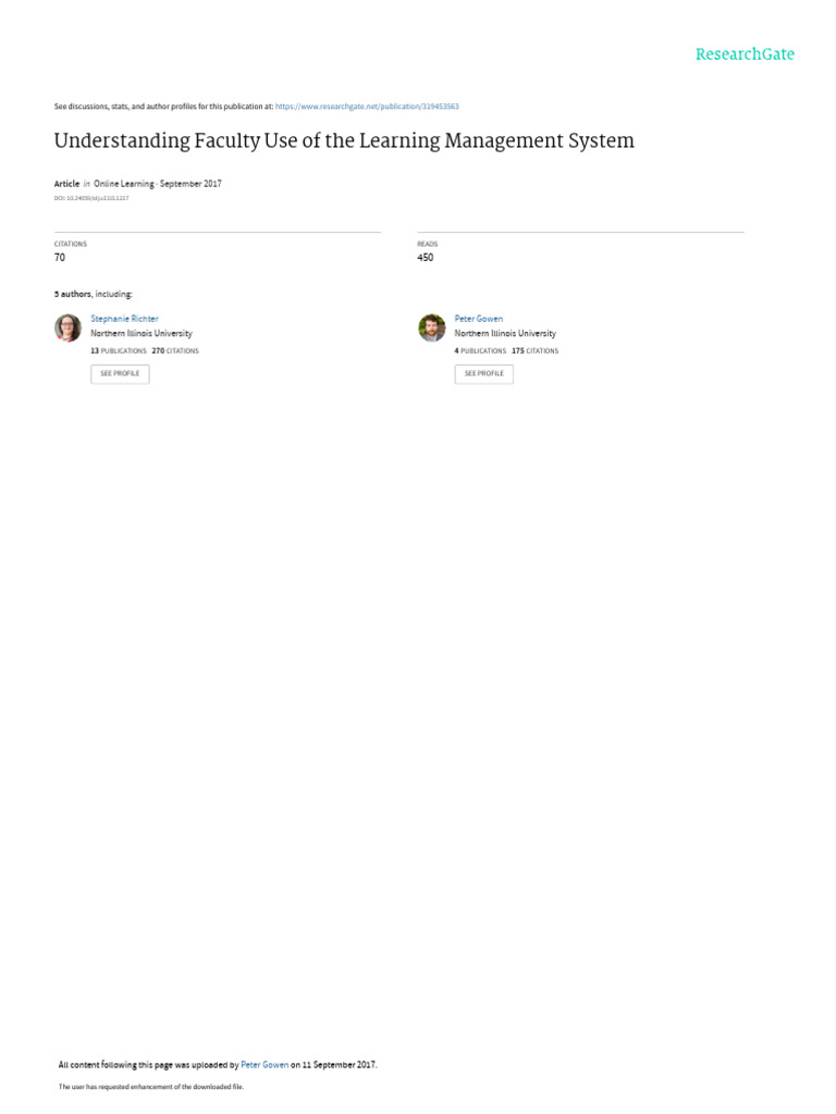 Faculty Use of Learning Management Systems | PDF | Educational ...