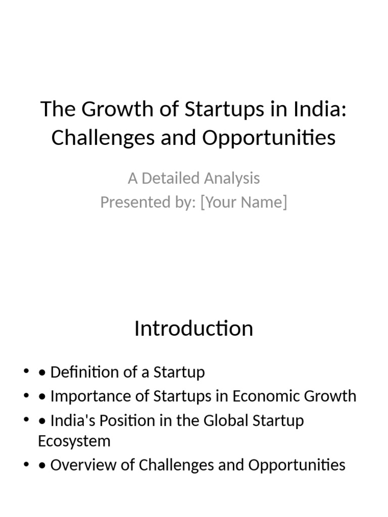India's Startup Growth: Challenges & Opportunities | PDF | Startup ...