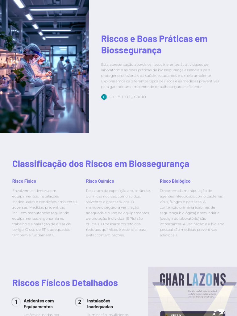 Aula 4 Riscos e Boas Praticas em Biosseguranca | PDF | Laboratórios ...