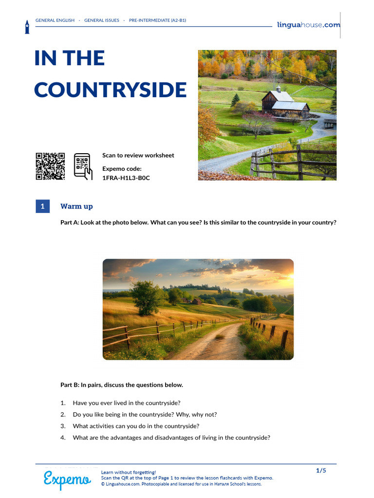 In The Countryside British English Student A2 B1 | PDF