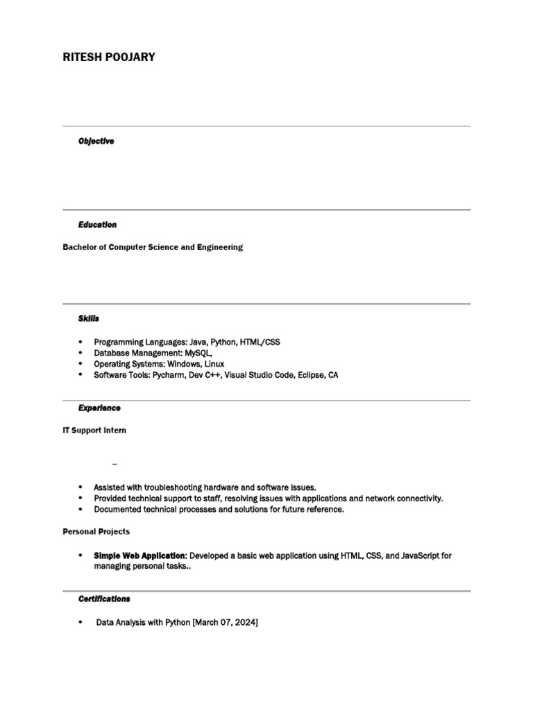 Basic professional resume | PDF