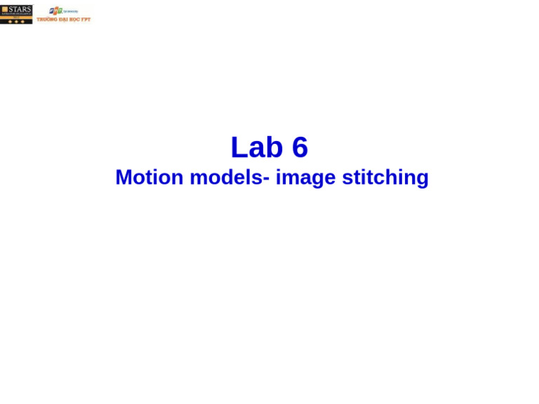 Motion Models for Image Stitching | PDF